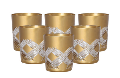 POLAND CRYSTAL CUPS 6 PCS WITH GOLD COOL