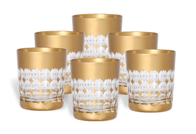 POLAND CRYSTAL CUPS 6 PCS SET WITH GOLD COOL