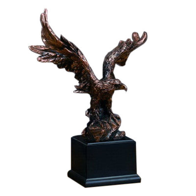 15.5 WX19.5 H INCH ANTIQUE GOLD BRONZE EAGLE (M)