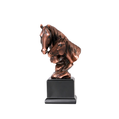 POLYRESIN DOUBLE HORSE HEAD 5.5WX 9.5H INCH