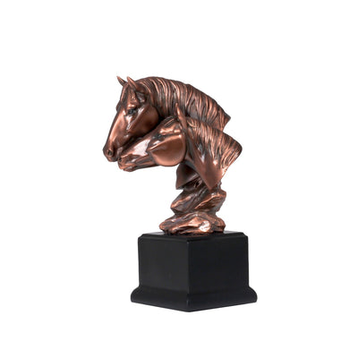 POLYRESIN DOUBLE HORSE HEAD 5.5WX 9.5H INCH