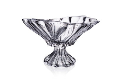 BOHEMIAN CRYSTAL GLASS BOWL WITH BASE 33 CM