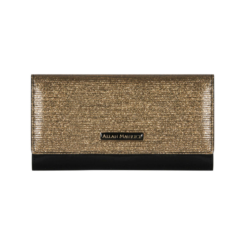 ALLAN MAURICE LADY LETHR WALLET GOLD COL.