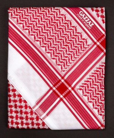 GAZZAZ YASHMAGH RED*WHITE 100% COTTON SIZE 55 MADE IN ENGLAND