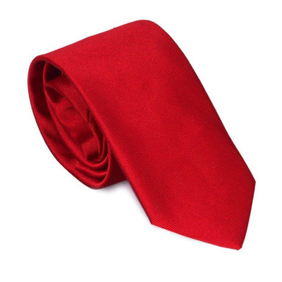 ALLAN MAURICE ITALIAN 100% SILK TIE 7 CM RED